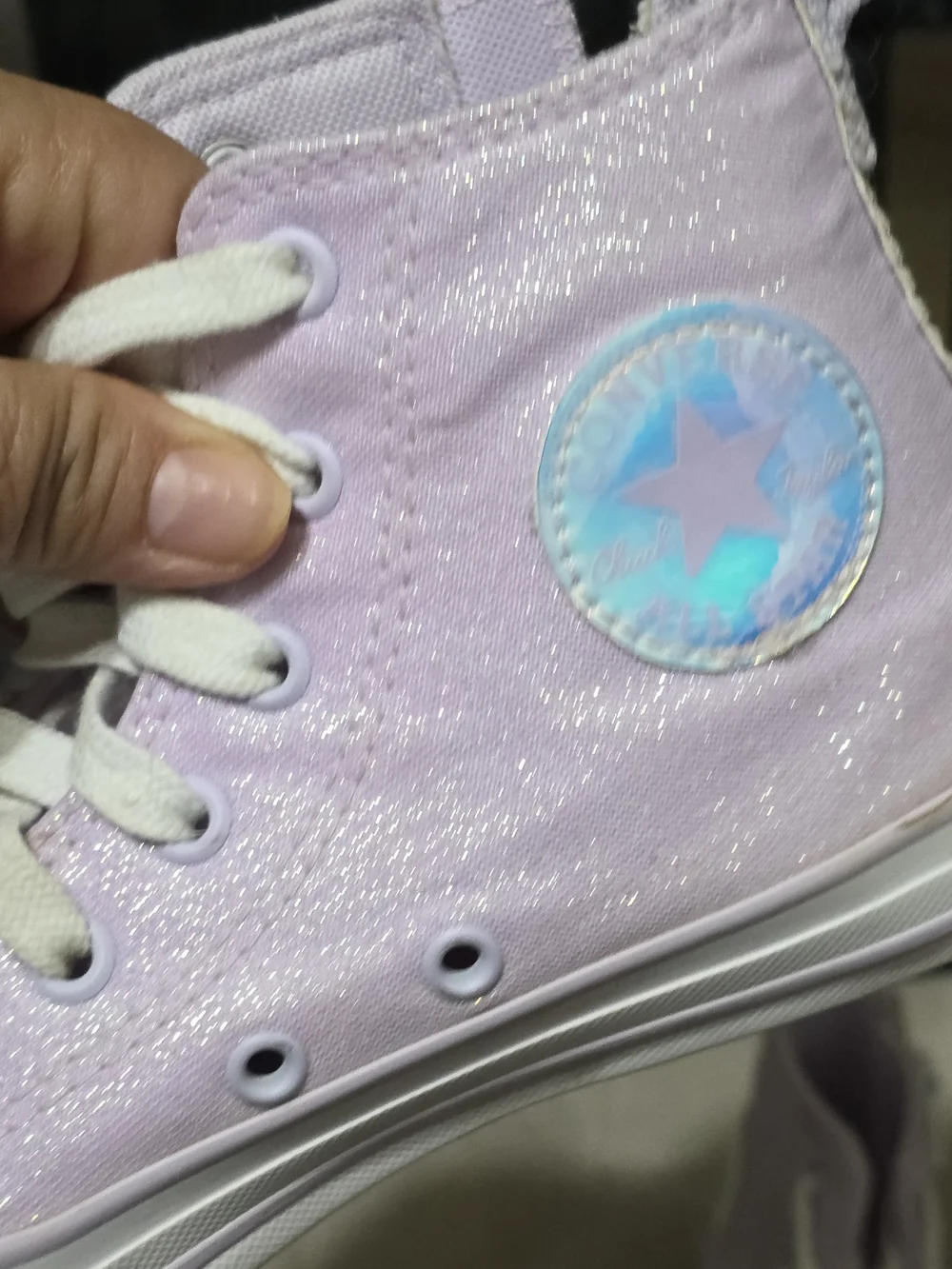 Converse KIDS  Higt-top Gliter Sneaker In Pink Us3d Size 2